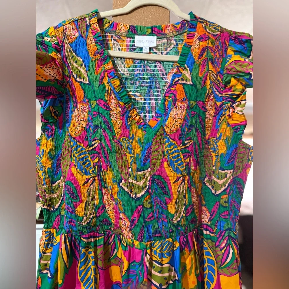 Just Arrived 🌹🌸🌺Colorful Tropical Print Maxi Dress size 2X   🌸🌹🌺 SL Bag - Picture 2 of 4